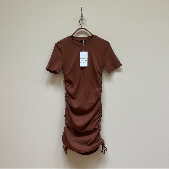 ZARA | Ruched Ribbed Dress - Picture 3 of 6